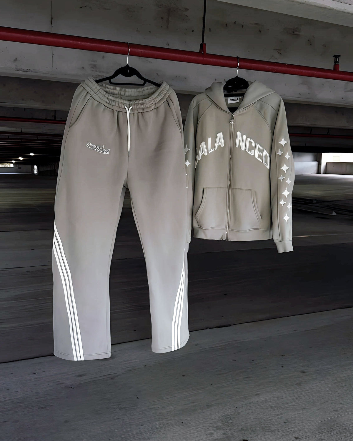 Balanced Star Sleeve Zipup Hoodie