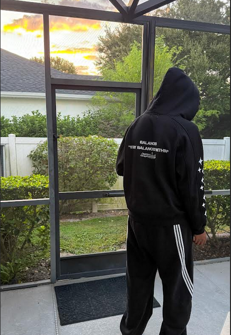Balanced Star Sleeve Zipup Hoodie