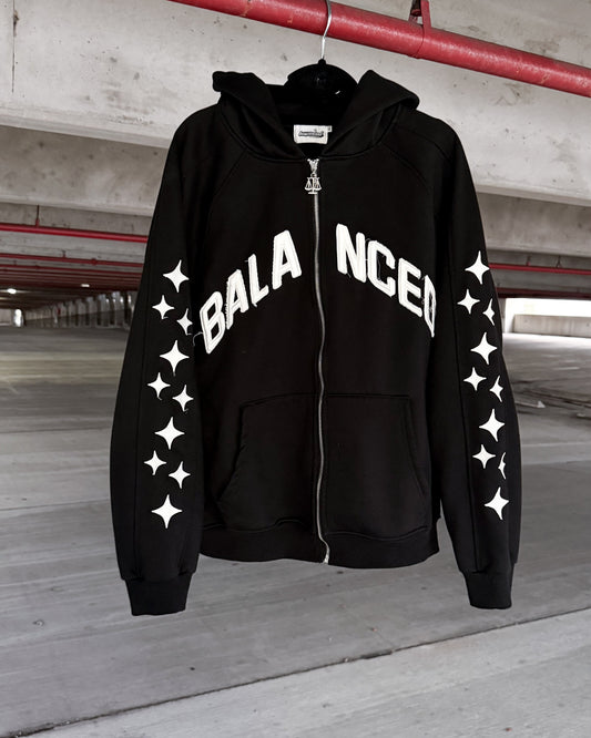 Balanced Star Sleeve Zipup Hoodie